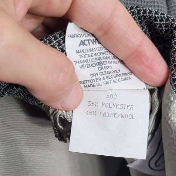 Oscar de la Renta Vintage Men's Oversized Gray Black Wool Blend Blazer Professor - Picture 11 of 14